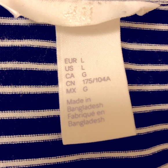 Black and white stripped H&M top size large - Picture 3 of 3